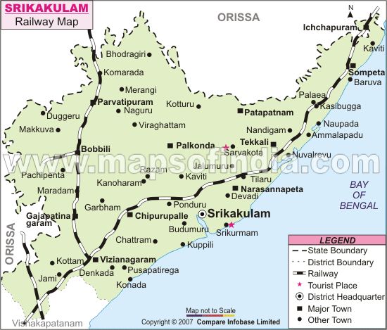 Srikakulam Railway Map