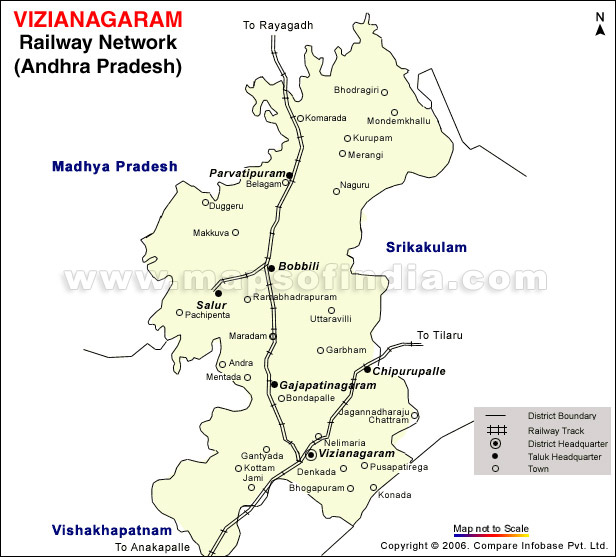 Vizianagram Railway Map