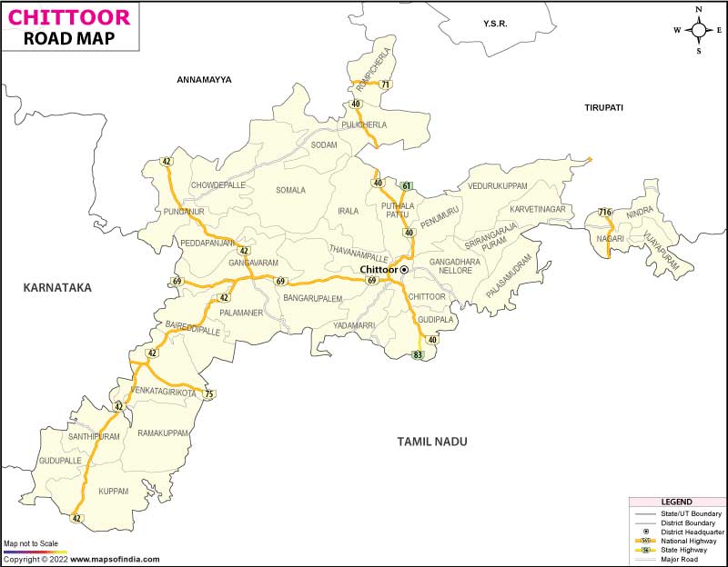 Road Map of Chittoor