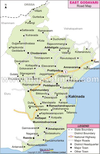 East Godavari Road Map