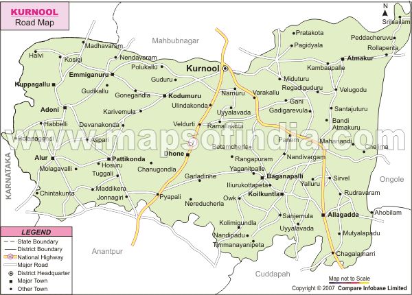 Kurnool Road Map