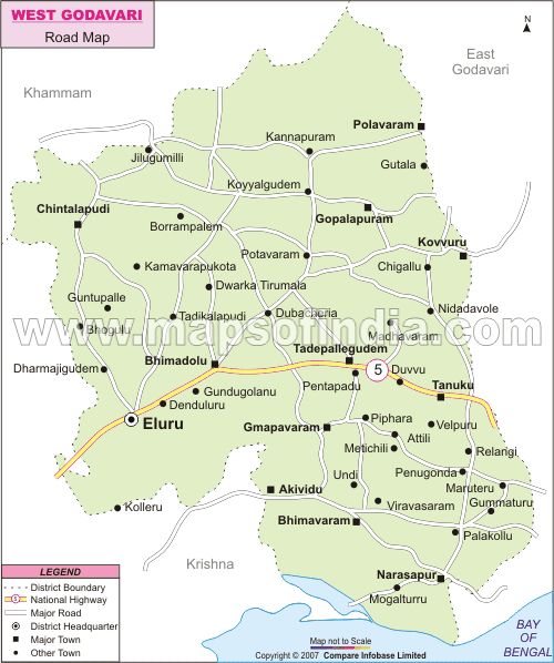 West Godavari Road Map