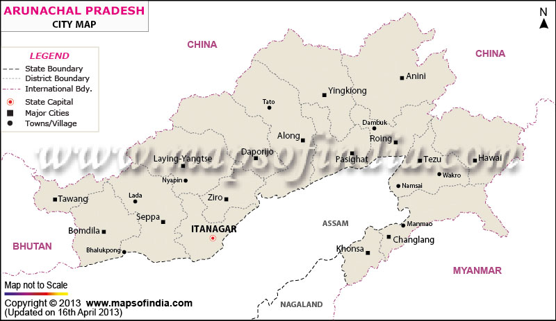 City Map of Arunachal Pradesh