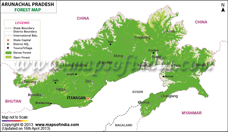 Forest Map of Arunachal Pradesh