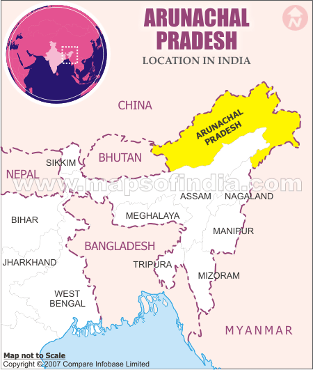 Location Map of Arunachal Pradesh