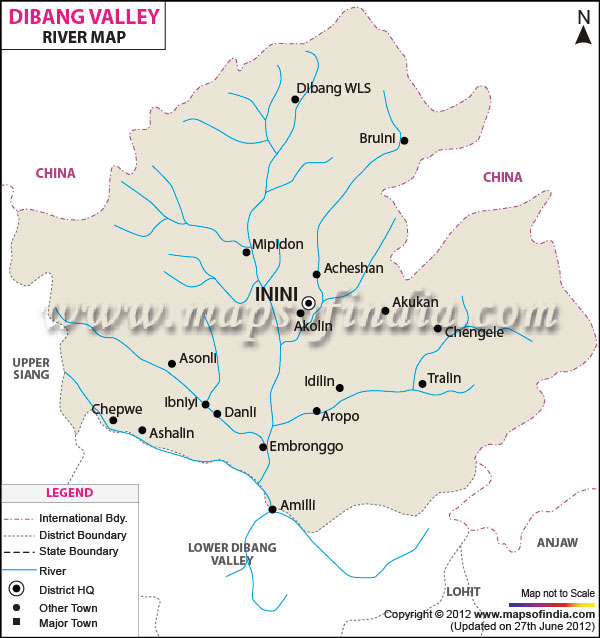 River Map of Dibang Valley 