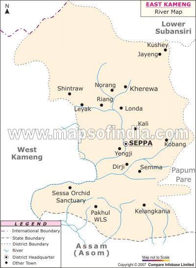 River Map of East Kameng
