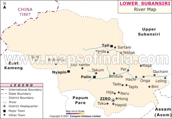 River Map of Lower Subansiri