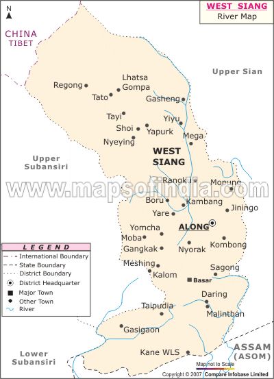 River Map of West Siang