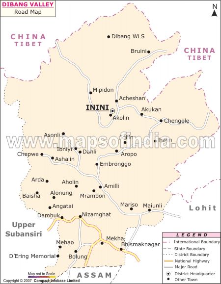 District Map of Dibang Valley