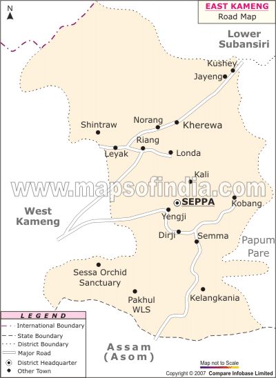 District Map of East Kameng