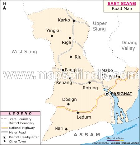 District Map of East Siang