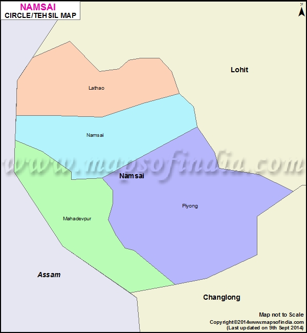 Tehsil Map of Namsai