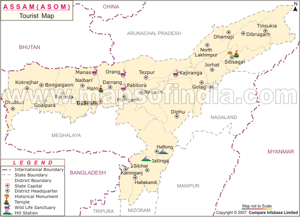 Assam Travel Map