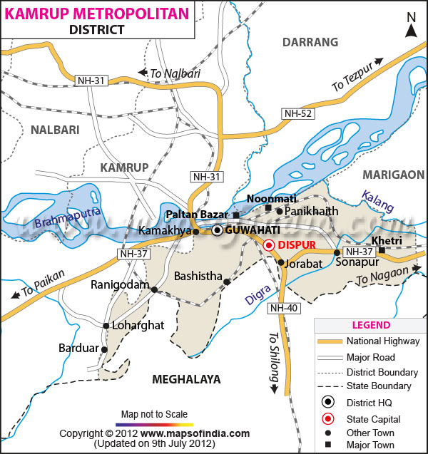 Cities and towns in Kamrup district