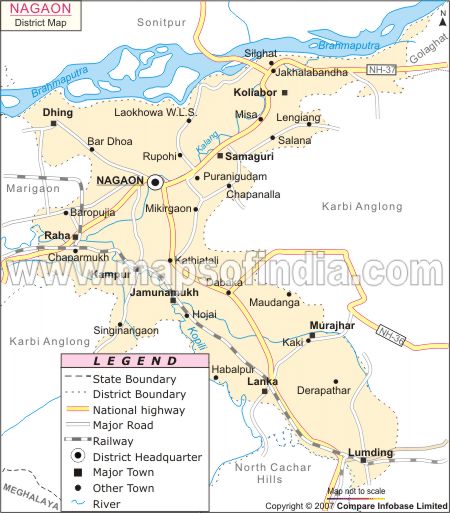 District Map of Nagaon