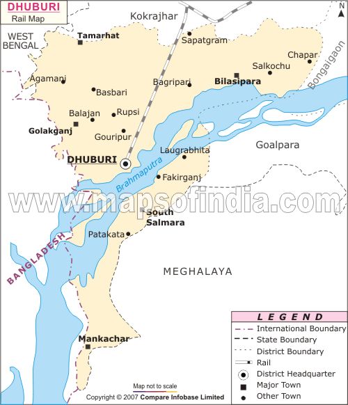 Dhuburi Railway Map