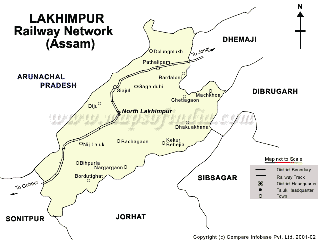 Railway Map of Lakhimpur