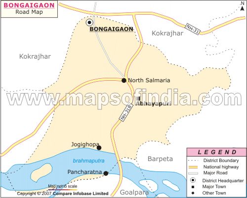 Bongaigaon Road Network Map