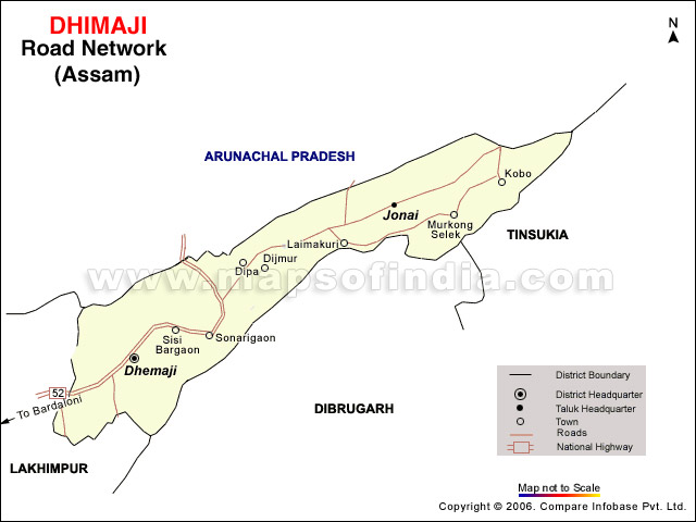 Road Network Map of Dhemaji