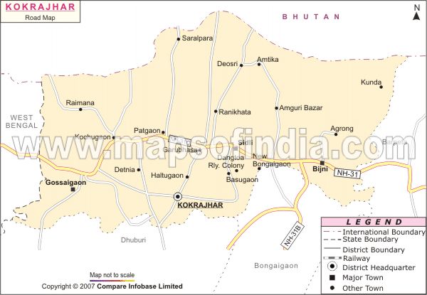 Road Network Map of Kokrajhar