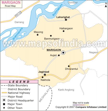 Marigaon Road Network Map