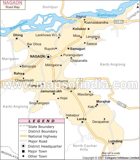 Road Network Map of Nagaon