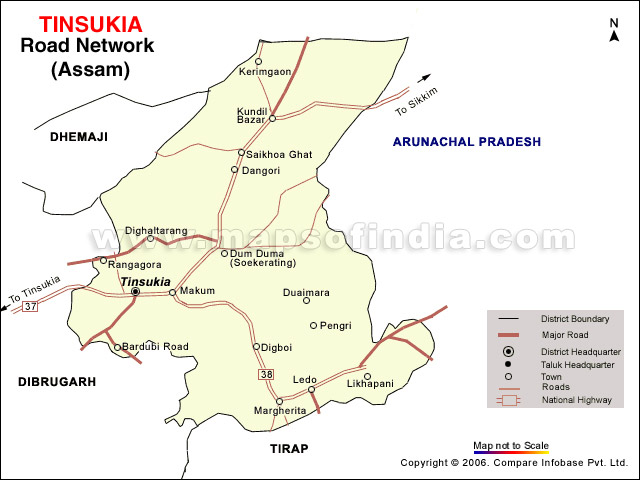 Tinsukia Road Network Map