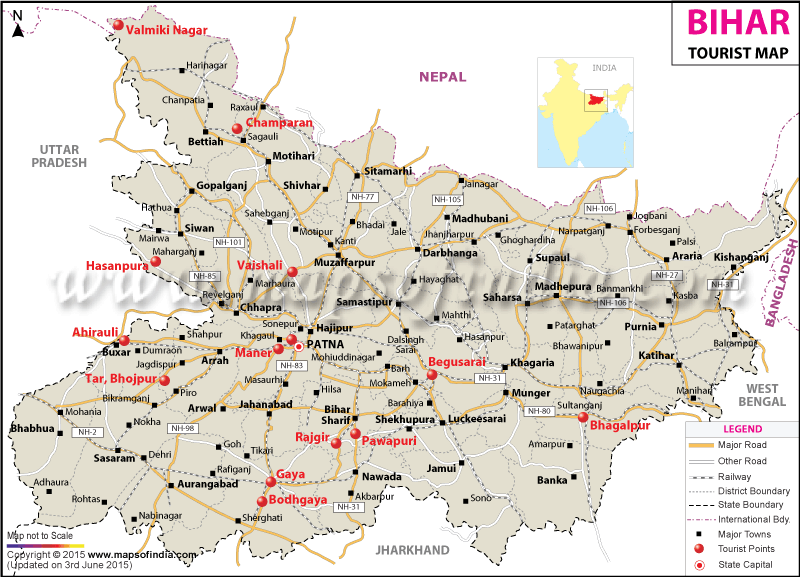 Travel Map of Bihar