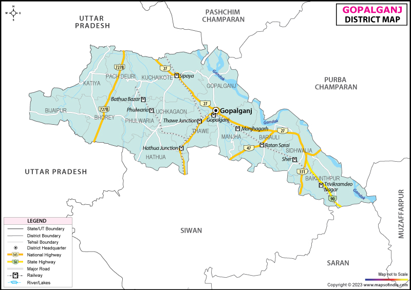 District Map of Gopalganj