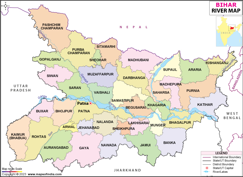 River Map of Bihar