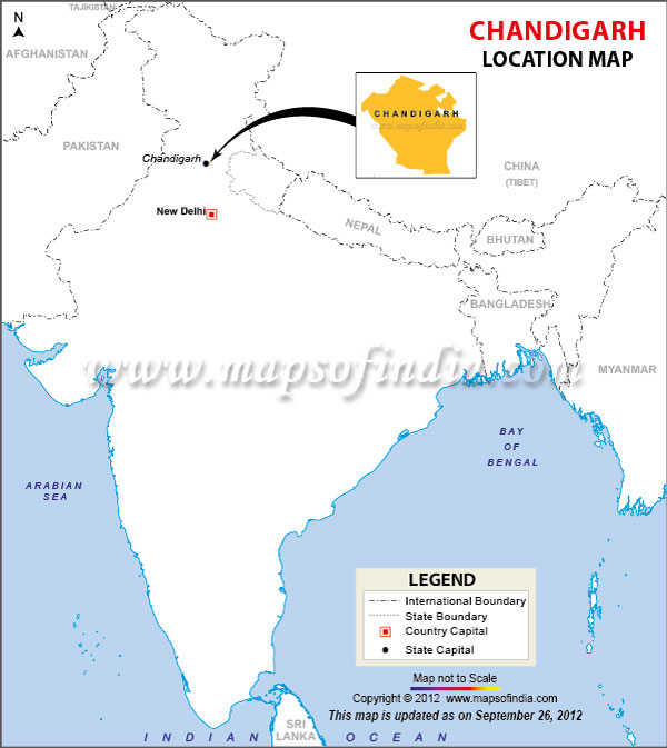Location Map of Chandigarh