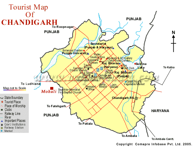 tourist map of goa. Chandigarh Travel Map