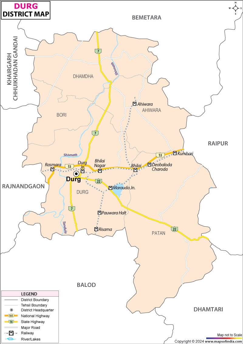 District Map of Durg