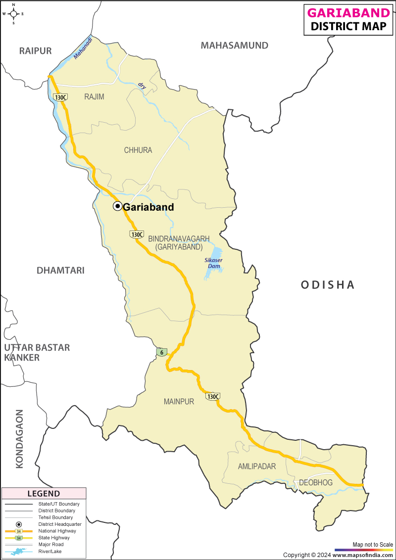 District Map of Gariaband