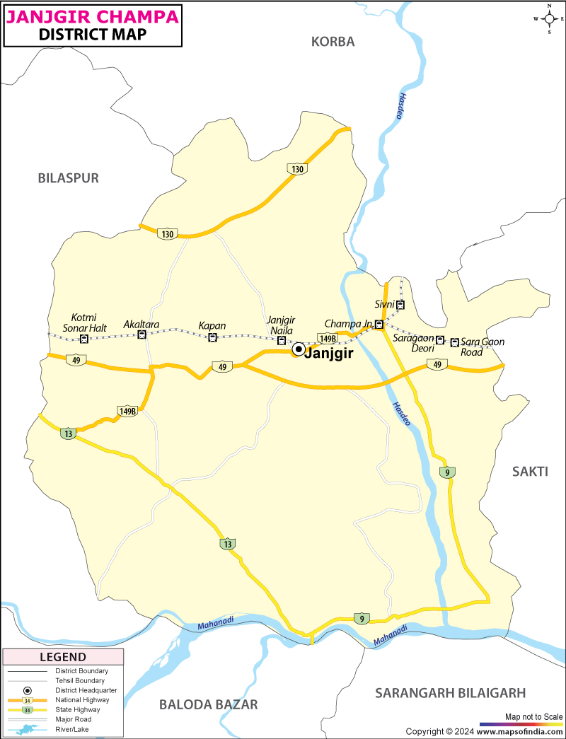 District Map of Janjgir-Champa