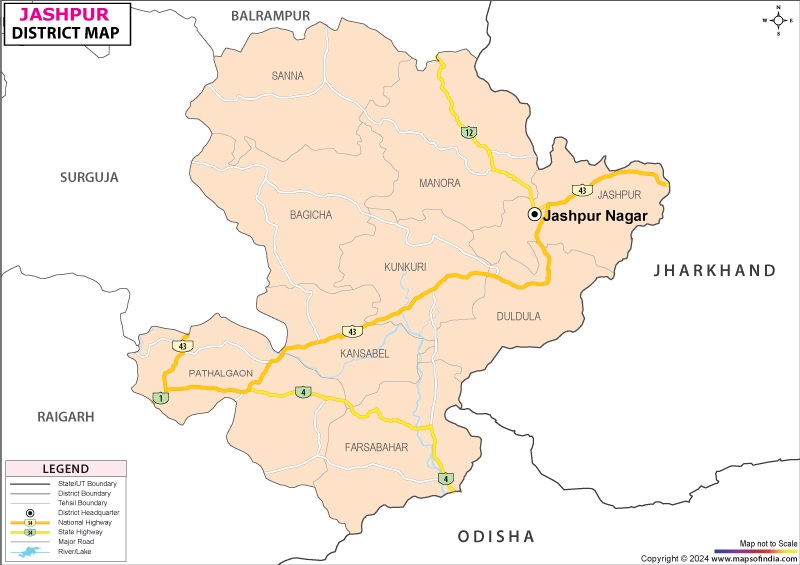 District Map of Jashpur
