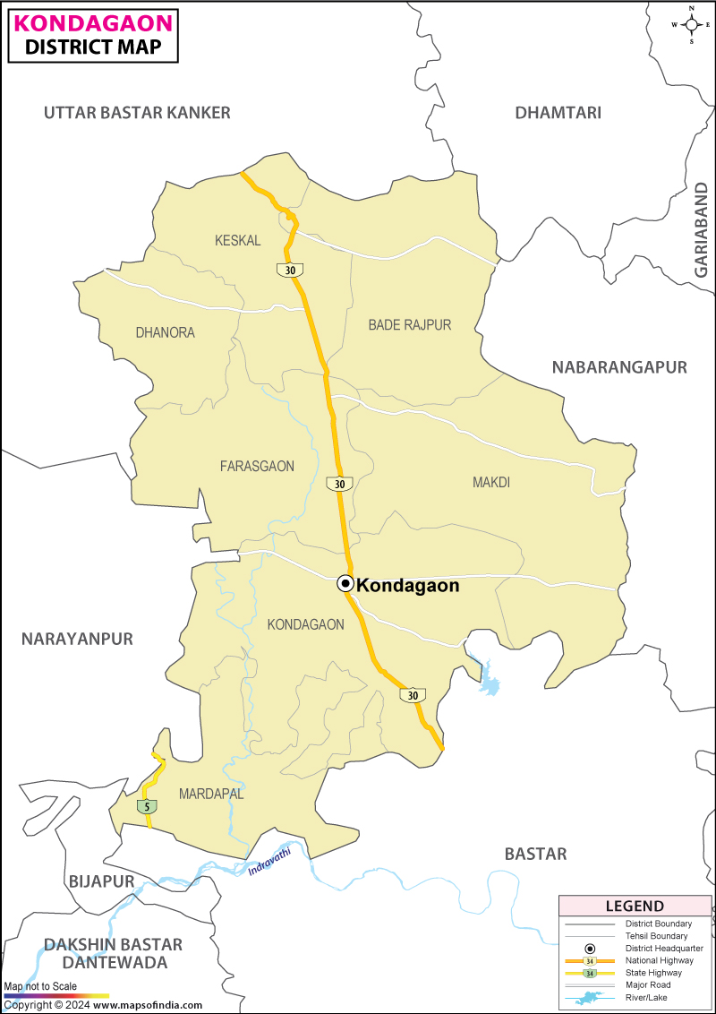 District Map of Kondagaon