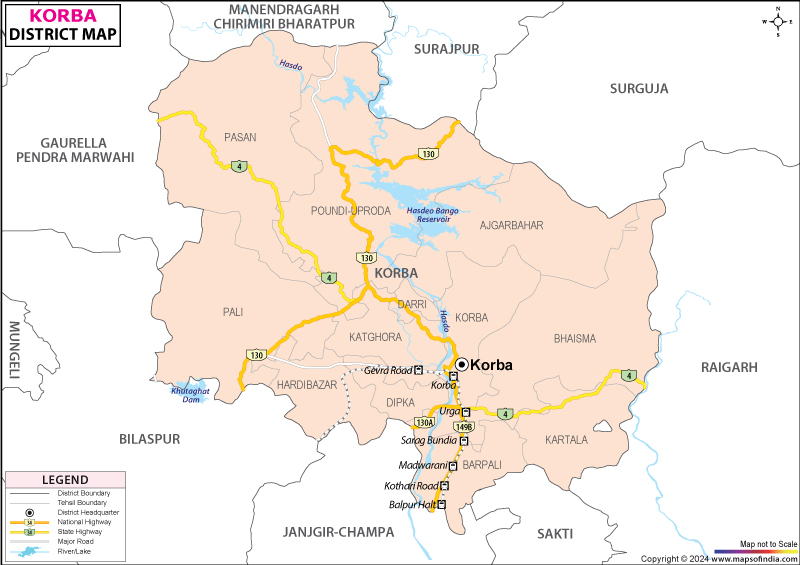 District Map of Korba