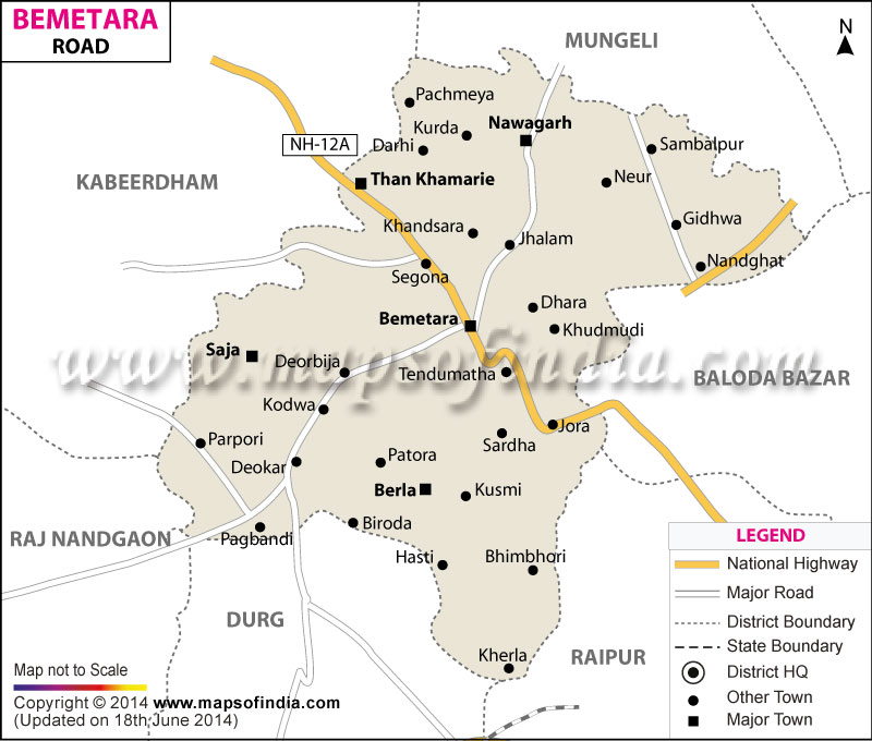 Road Map of Bemetara