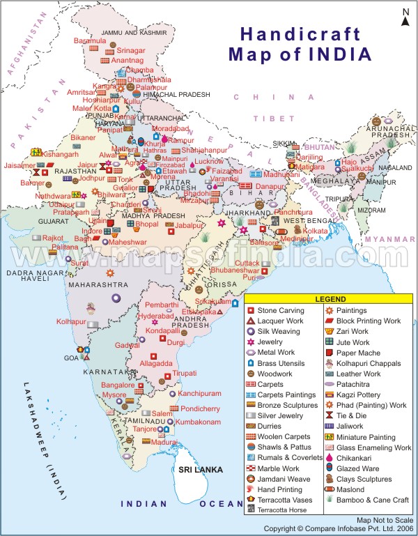 Handicrafts Map of India