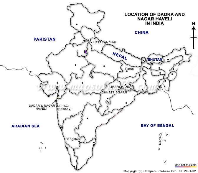 Location Map of Dadra and Nagar Haveli