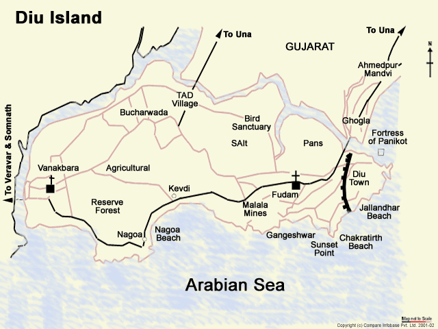 Map of DIU Island