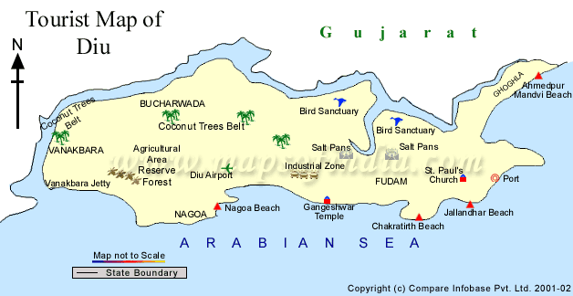 Tourist Map of Diu tourist map of goa. Tourist Map of Diu