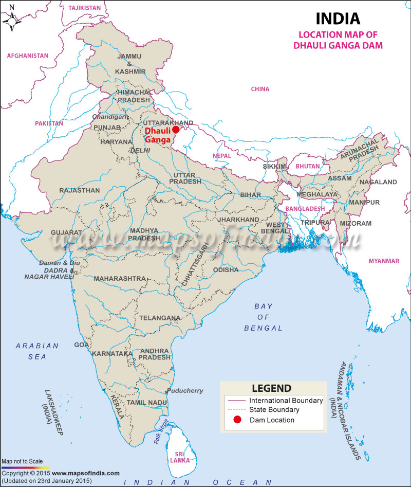 Location of Dhauli Ganga Dam