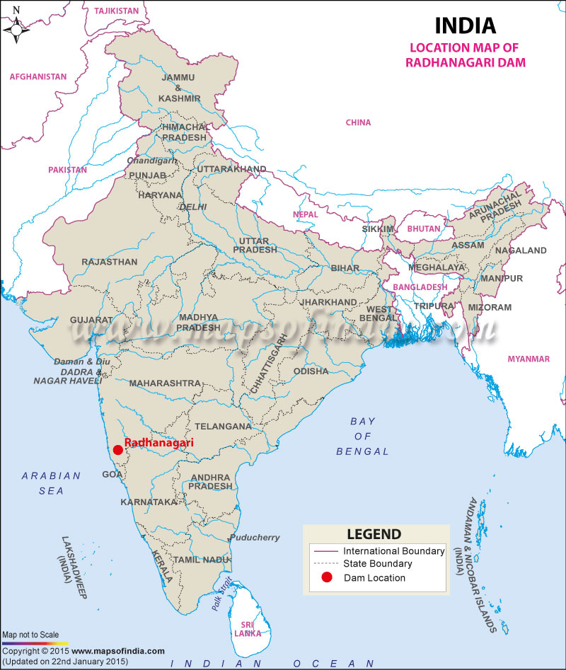 Location of Radhanagari Dam