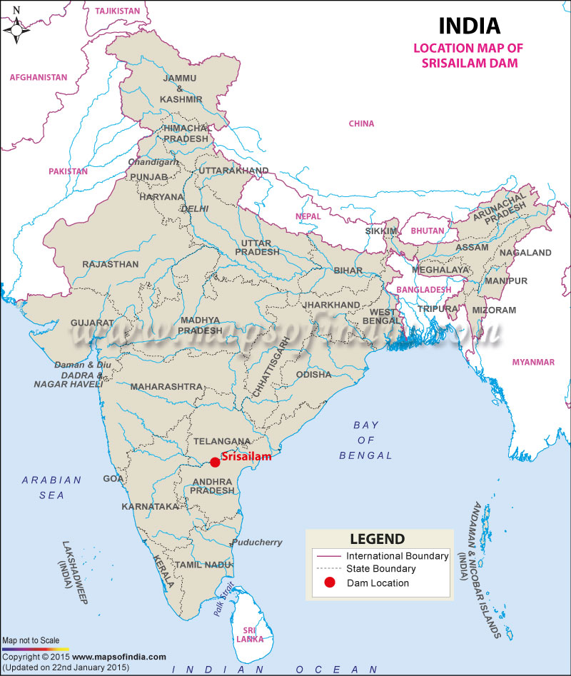 Location of Srisailam Dam