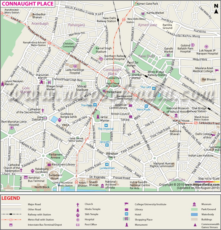 Connaught Place Map, New Delhi