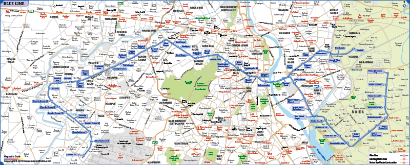 Blue Line Delhi Metro Map