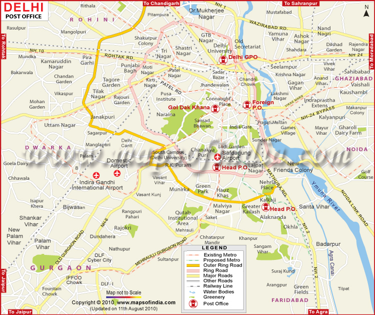 New Delhi Post Offices Map